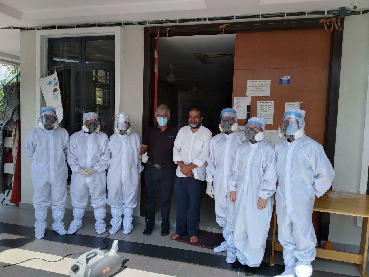 AGI coronavirus sanitization support at a charity home